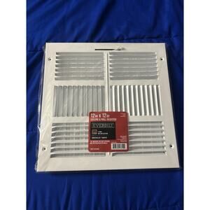 12 in. x 12 in. 4-Way Aluminum Adjustable Curved Blade Wall/Ceiling Register